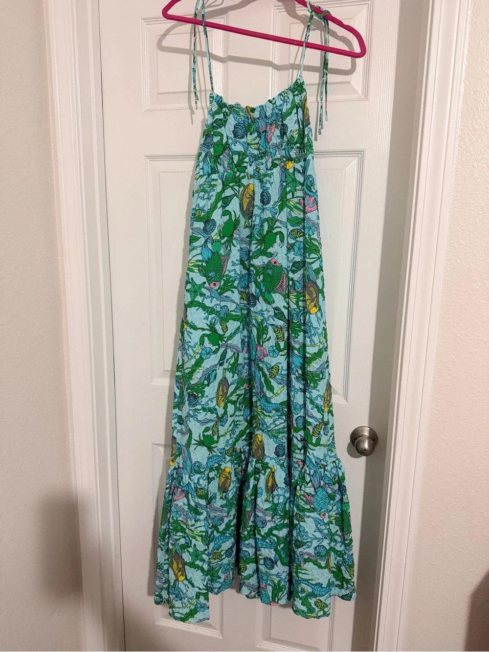 kate spade Light Blue Tropical Fish Print Midi Dress
